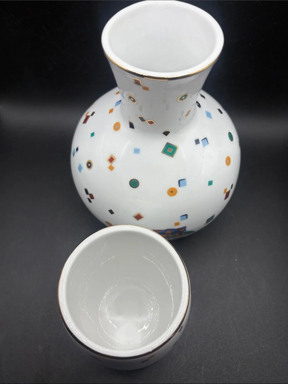 Nantucket Porcelain Vintage Elephant Parade Bedside Water Carafe with Cup